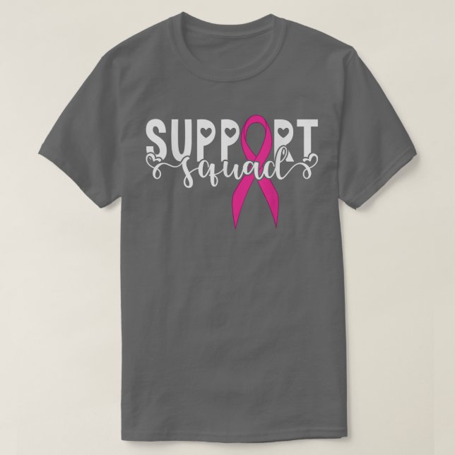 T-shirt Support Squad Survivor Warrior Pink Ribbon Breast  (Design devant)