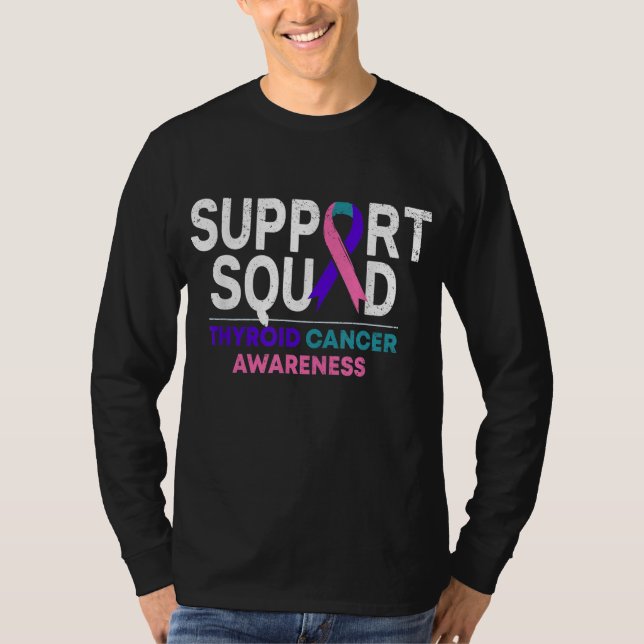 T-shirt Support Squad Thyroide Cancer Awareness Month Ribb (Devant)