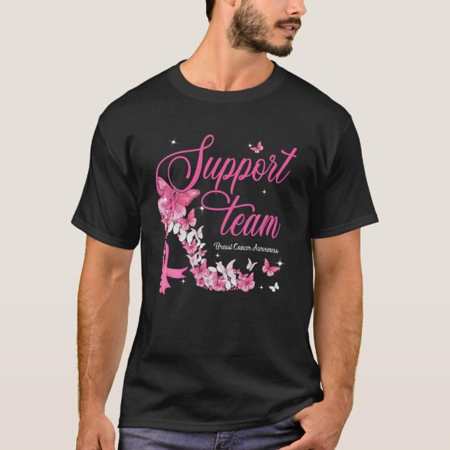 T-shirt Support Team Breast Cancer Awareness High Heel Pin (Devant)