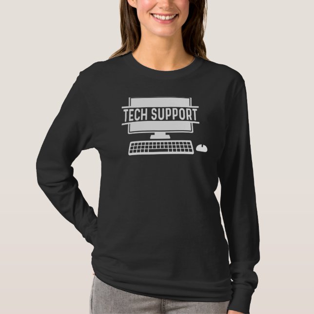 T-shirt Support Technique Avec Ordinateur Et Souris (Devant)