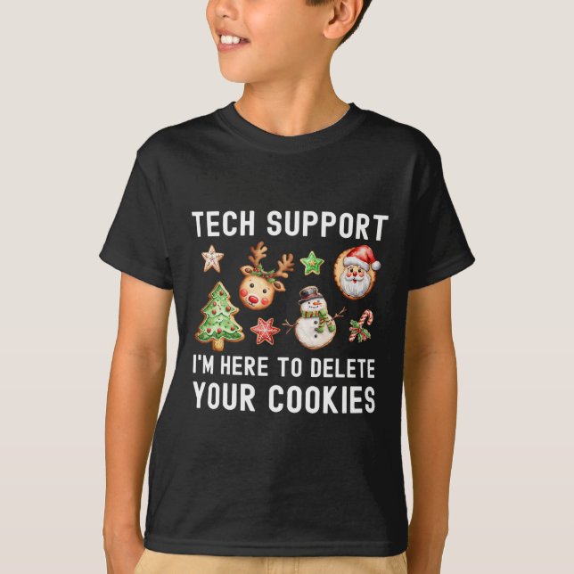 T-shirt Support technique de Noël ici pour supprimer les c (Devant)