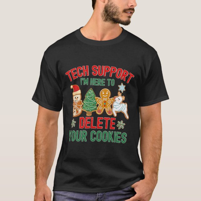 T-shirt Support technique de Noël ici pour supprimer les c (Devant)