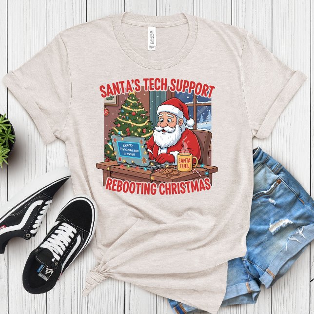 T-shirt Support technique de Santa : redémarrage de l'humo (Créateur téléchargé)