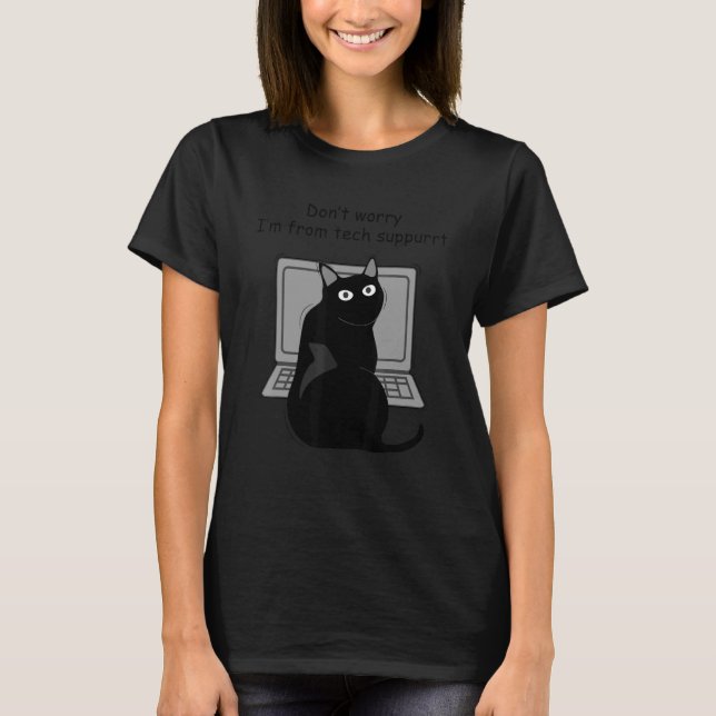 T-shirt Support technique  Le chat aime s'asseoir sur le c (Devant)