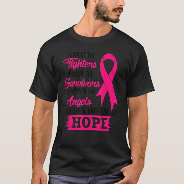 T-shirt Support The Fighters And Never Ever Five Up Hope (Devant)