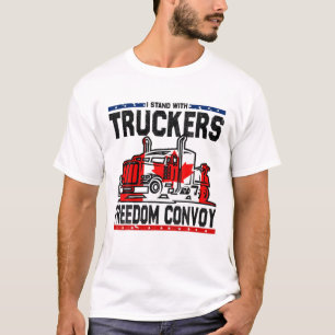 T-shirt Support Trucker Je Me Trouve Avec Truckers Freedom