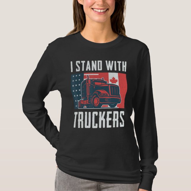 T-shirt Support Trucker Je suis avec les camionneurs Ameri (Devant)