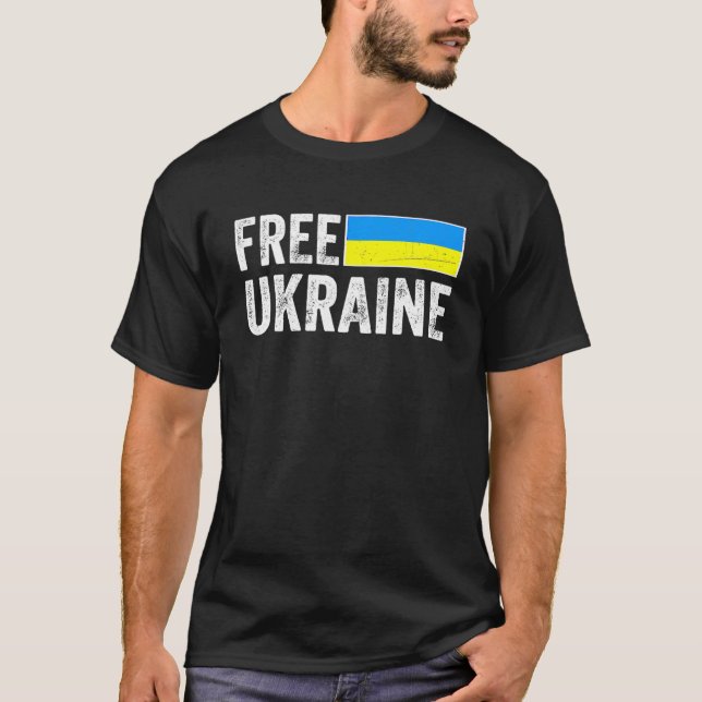 T-shirt Support Ukraine I Stand With Ukraine Flag Free Ukr (Devant)