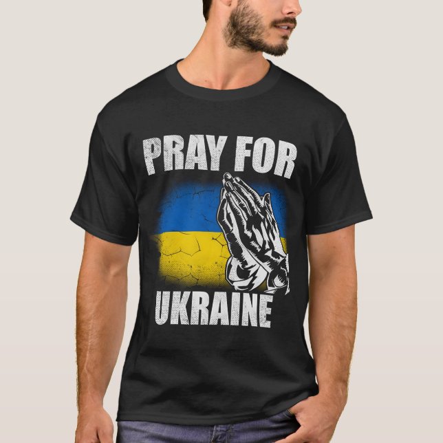 T-shirt Support Ukraine Pray For Ukraine Ukraine Flag Peac (Devant)