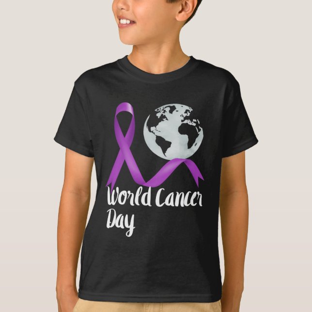 T-shirt Support World Cancer Day Lavender Graphic Kids And (Devant)