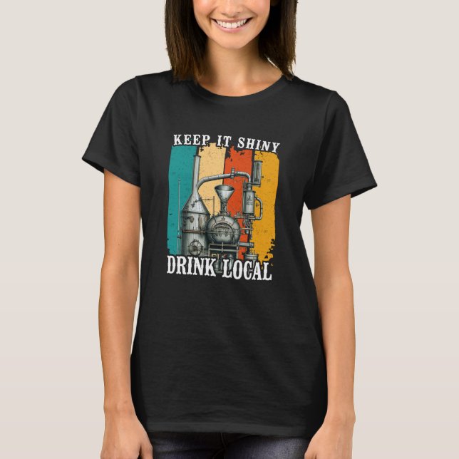 T-shirt Support Your Local Moonshine Keep It Shiny Redneck (Devant)