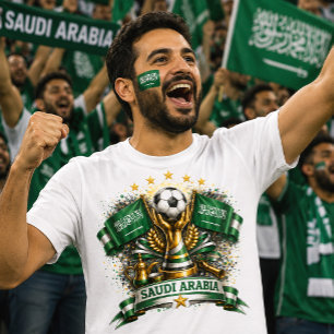 T-shirt Supporter de football d'Arabie saoudite Coupe du m