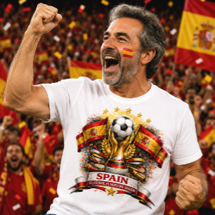 T-shirt Supporter de football d'Espagne La Roja Coupe du m