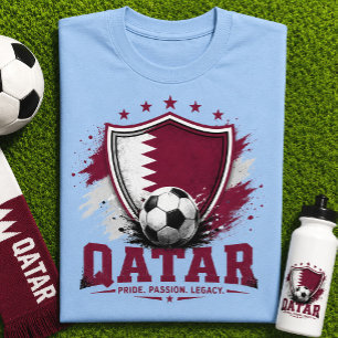 T-shirt Supporter de football qatari Coupe du Monde de Foo