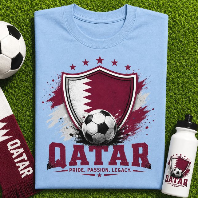 T-shirt Supporter de football qatari Coupe du Monde de Foo (Créateur téléchargé)