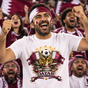 T-shirt Supporter de football qatari pour la Coupe du Mond