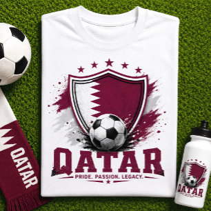 T-shirt Supporter de football qatari pour la Coupe du Mond