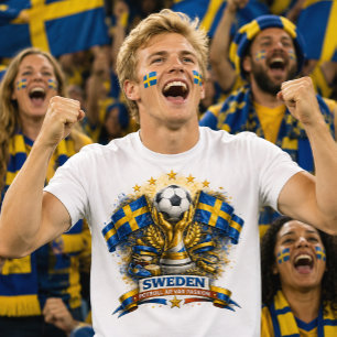 T-shirt Supporter de football suédois Coupe du monde de fo