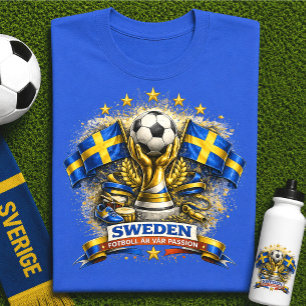 T-shirt Supporter de football suédois Coupe du monde de fo