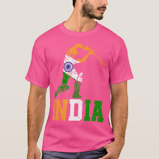 T-shirt Supporters de cricket d'Inde Drapeau Cool Cricket 