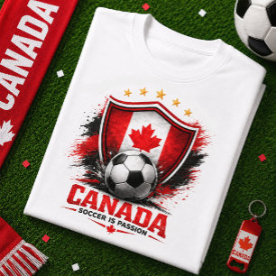T-shirt Supporteur de soccer canadien Coupe du monde de fo