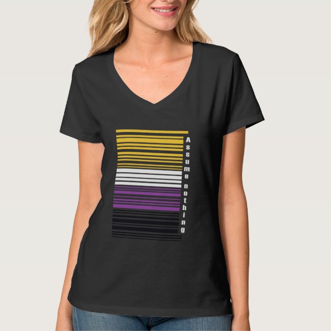 T-shirt Supposons Rien De Non binaire Code Barre Enby Gend (Devant)