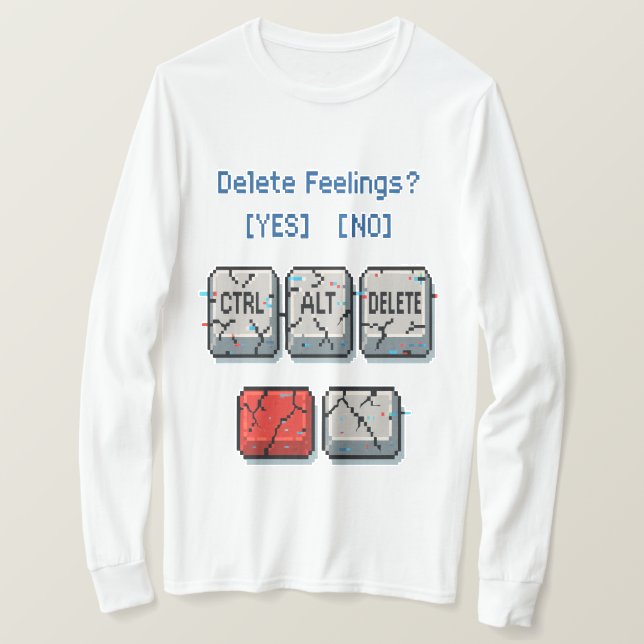 T-shirt Supprimer les sentiments Pixel Art Shirt (Design devant)
