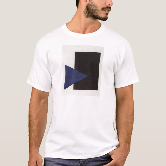 T-shirt Suprematism avec la triangle bleue et le carré (Devant)