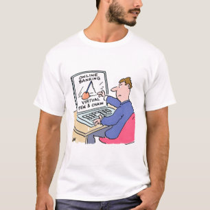 T-shirt Sur Computer Online Banking Drôle Cartoon