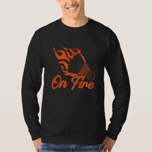 T-shirt Sur Fire Graphic Badminton Joueur Shuttlecock Play