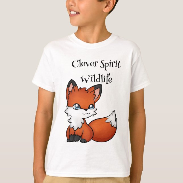T-shirt sur la faune Red Fox – Esprit malin (Devant)
