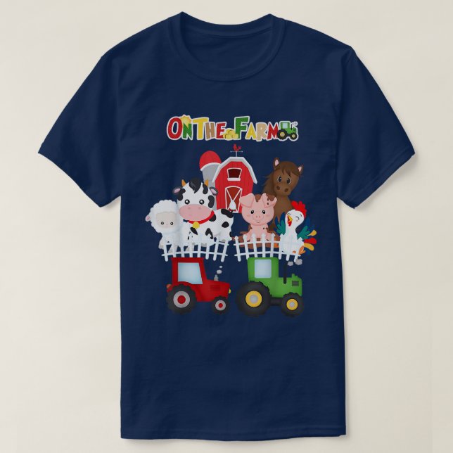 T-shirt Sur La Ferme Barnyard Animaux De Ferme Mignonne Ga (Design devant)