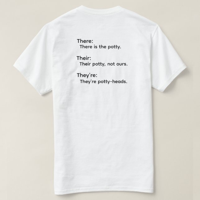 T-shirt sur la grammaire de « There Their They're  (Design dos)