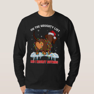 T-shirt Sur La Liste Coquine Et Je Regrette Rien Dachshund