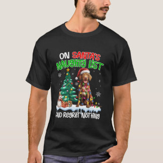 T-shirt Sur la liste de Noël de Santa Méchant Ne rien regr