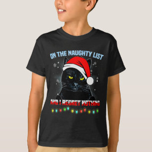 T-shirt Sur la liste vilain et je ne regrette rien Chat Ch