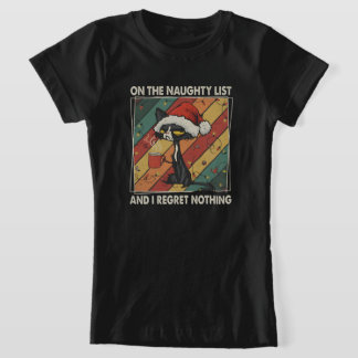 T-Shirt Sur la liste vilain & Je ne regrette rien de Noël