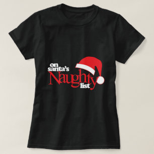 T-shirt Sur la liste vilaine de Père Noël