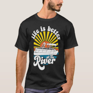 T-shirt sur la rivière Pontoon nautique Bateau Hommes Capi