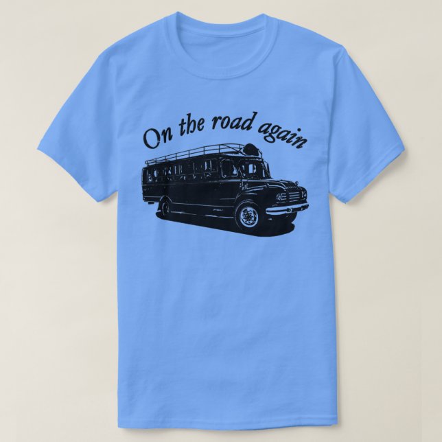 T-shirt Sur la route encore bus van camion (Design devant)