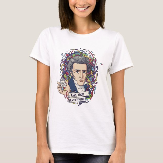 T-Shirt sur l'anxiété de Kiierkegaard (Devant)