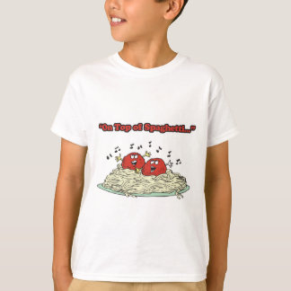 T-shirt sur le dessus de spaghetti chantant des boules de 