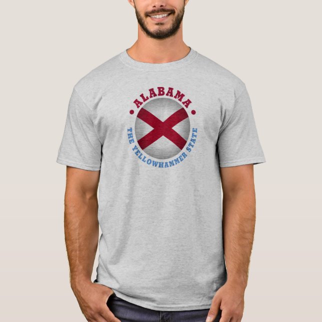 T-Shirt sur le DRAPEAU D'ÉTAT D'ALABAMA (Devant)