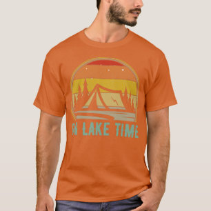 T-shirt Sur le lac Heure Camping Tente Sunset Funny Lake L