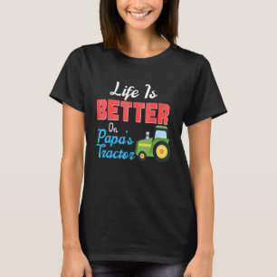 T-shirt Sur le tracteur de Papa Ferme verte