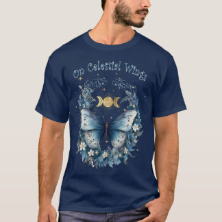 T-shirt Sur les ailes célestes Papillon enchâssé
