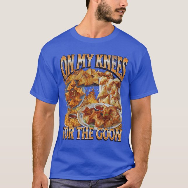 T-shirt Sur mes genoux drôle de crabe Rangoon mème bootleg (Devant)