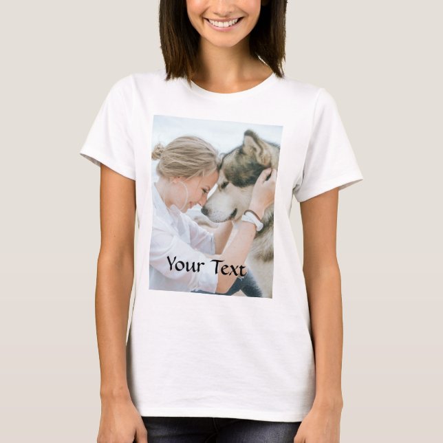 T-shirt Sur mesure - Ajouter une photo et un texte (Devant)