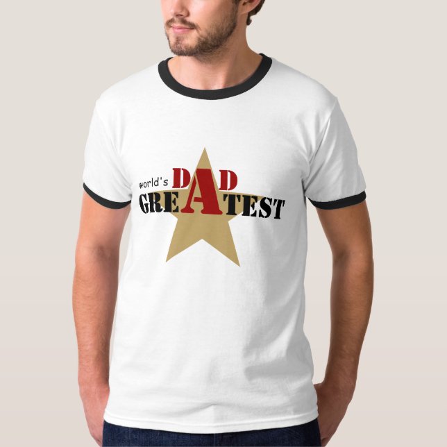 T-shirt sur mesure de la plus grande étoile papa d (Devant)