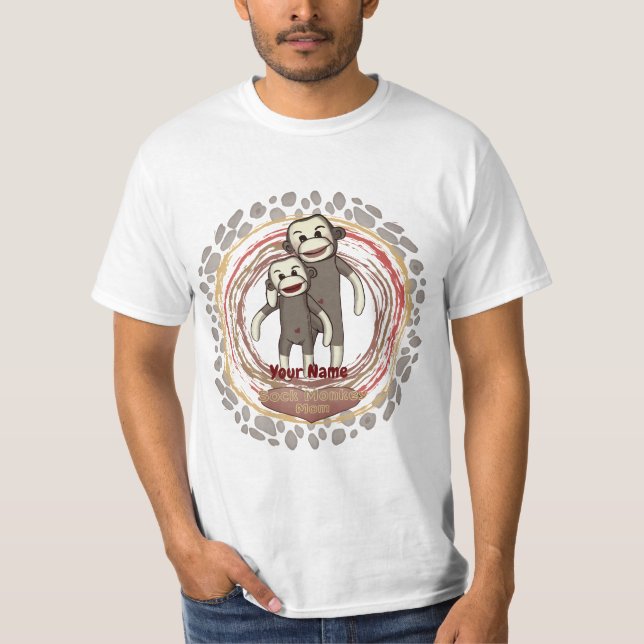 T-shirt sur mesure Sock Monkey Maman (Devant)